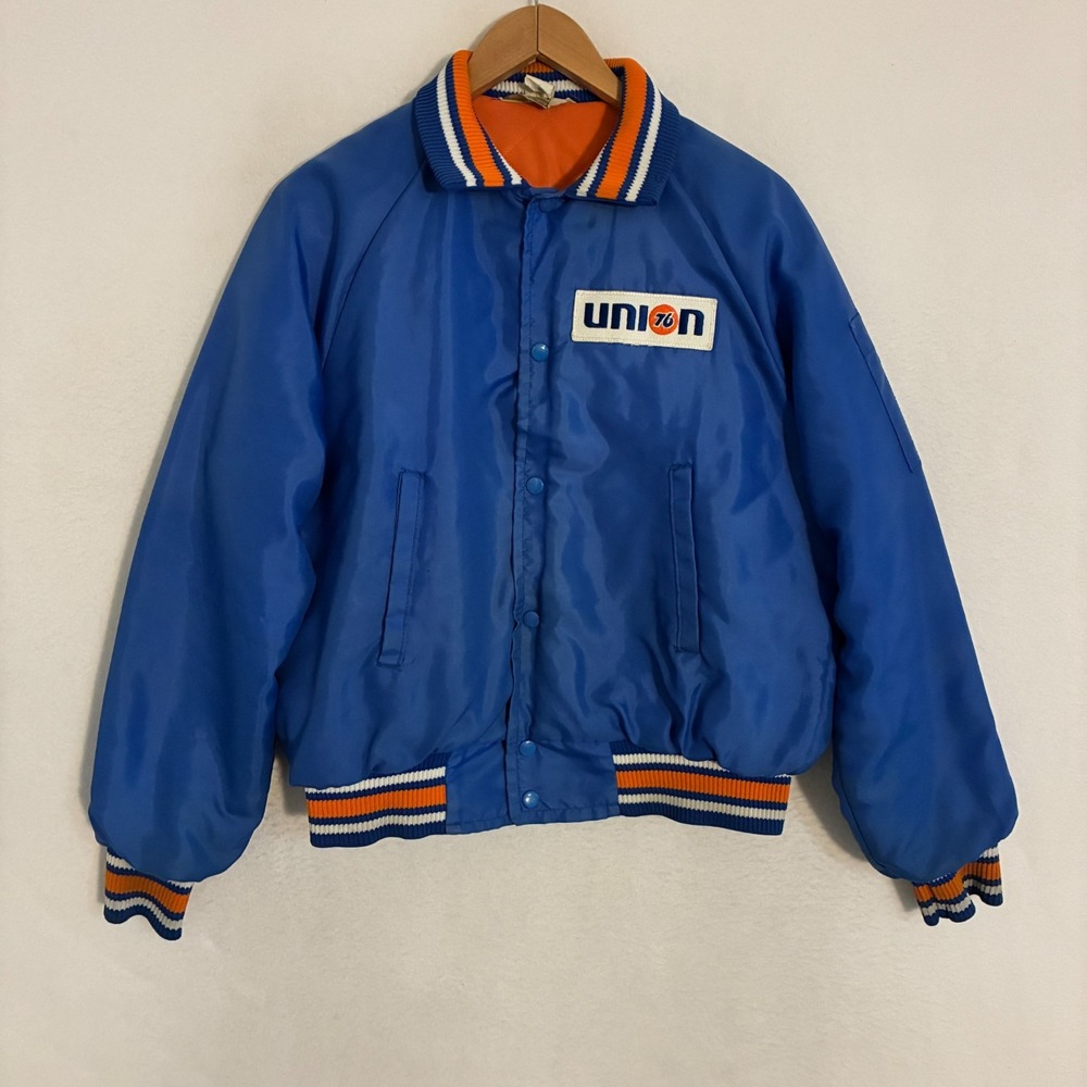 Vtg 70s‎ Union 76 Official Race Jacket By King Jack Fits Mens L Bomber Nylon